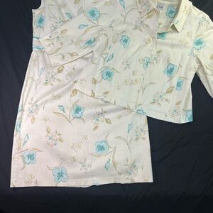 K Studio Womens 16 Floral  Dress With‎ Layering Top Blazer Vintage